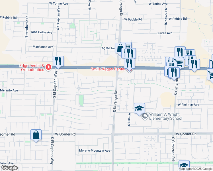 map of restaurants, bars, coffee shops, grocery stores, and more near 8675 Tomnitz Avenue in Las Vegas