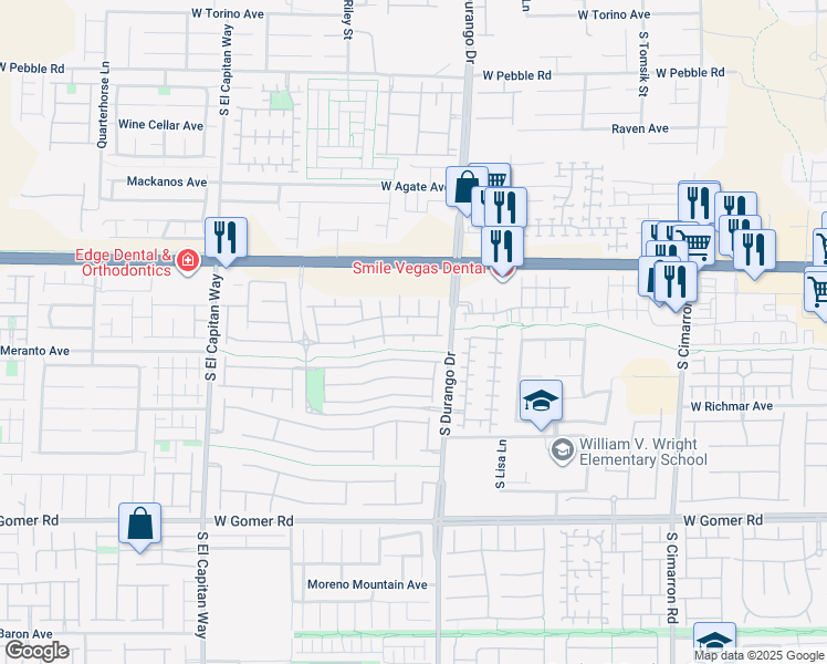map of restaurants, bars, coffee shops, grocery stores, and more near 8668 Tomnitz Avenue in Las Vegas