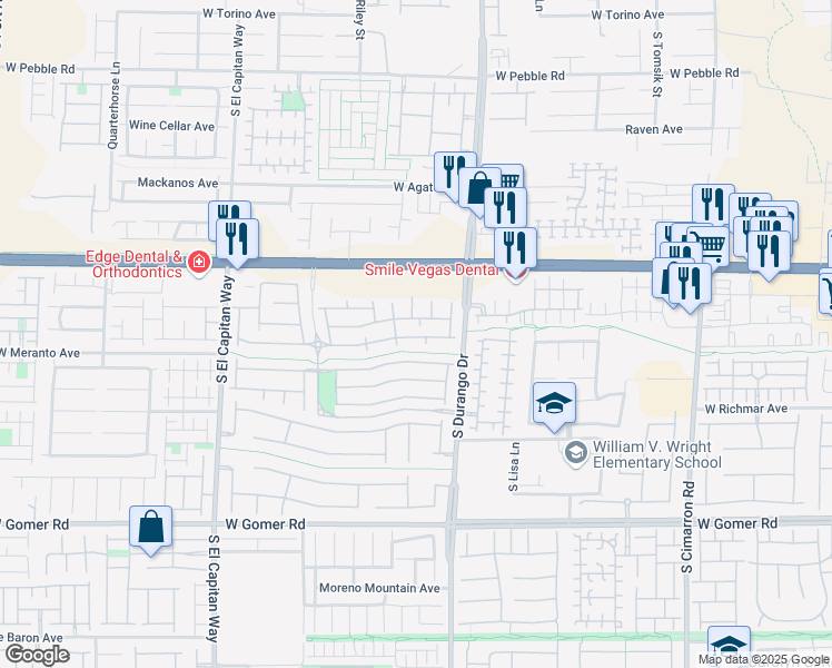 map of restaurants, bars, coffee shops, grocery stores, and more near 8688 Tomnitz Avenue in Las Vegas