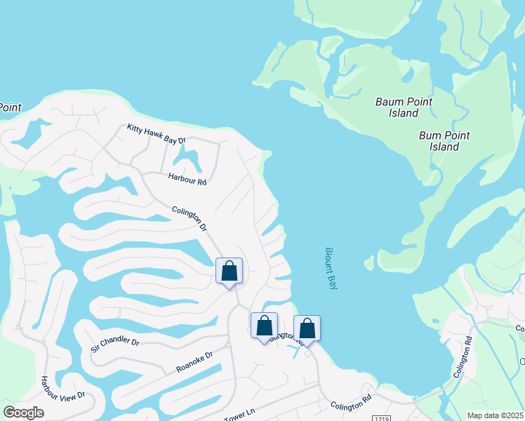 map of restaurants, bars, coffee shops, grocery stores, and more near 109 Duchess Ct in Kill Devil Hills