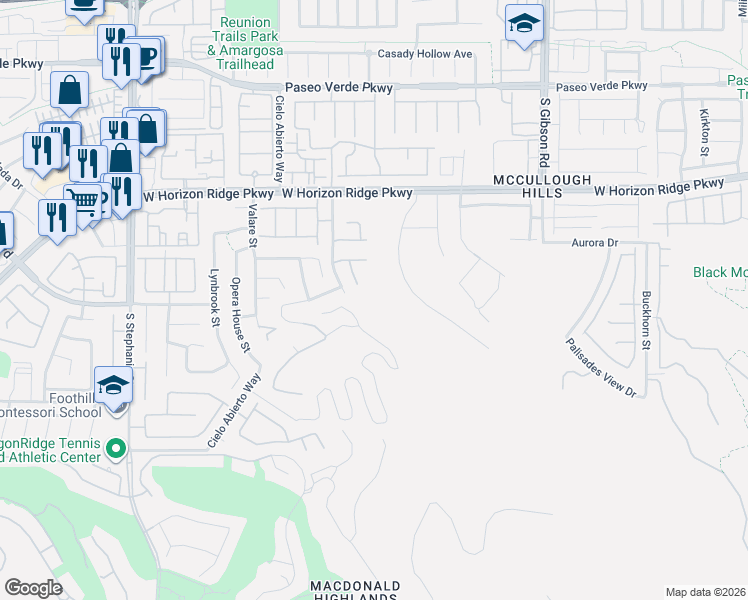 map of restaurants, bars, coffee shops, grocery stores, and more near 304 Viento Puntero Drive in Henderson