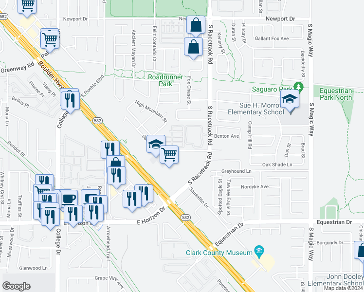 map of restaurants, bars, coffee shops, grocery stores, and more near 698 Barbary Coast Avenue in Henderson
