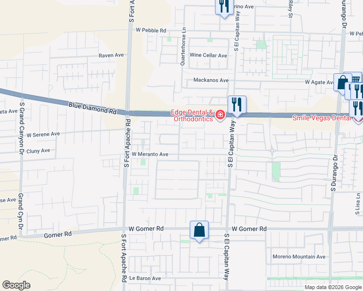 map of restaurants, bars, coffee shops, grocery stores, and more near 9188 Sunken Meadow Avenue in Las Vegas