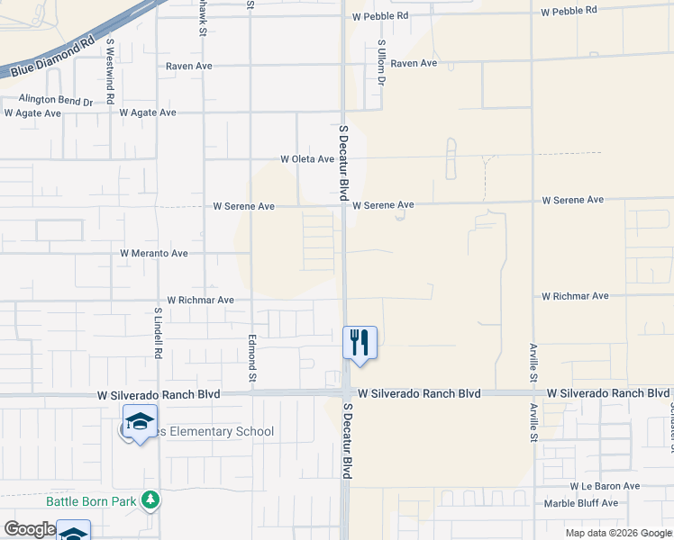 map of restaurants, bars, coffee shops, grocery stores, and more near Chapin Mesa Avenue in Enterprise