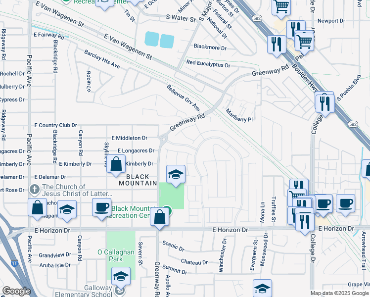 map of restaurants, bars, coffee shops, grocery stores, and more near 517-527 Greenway Road in Henderson