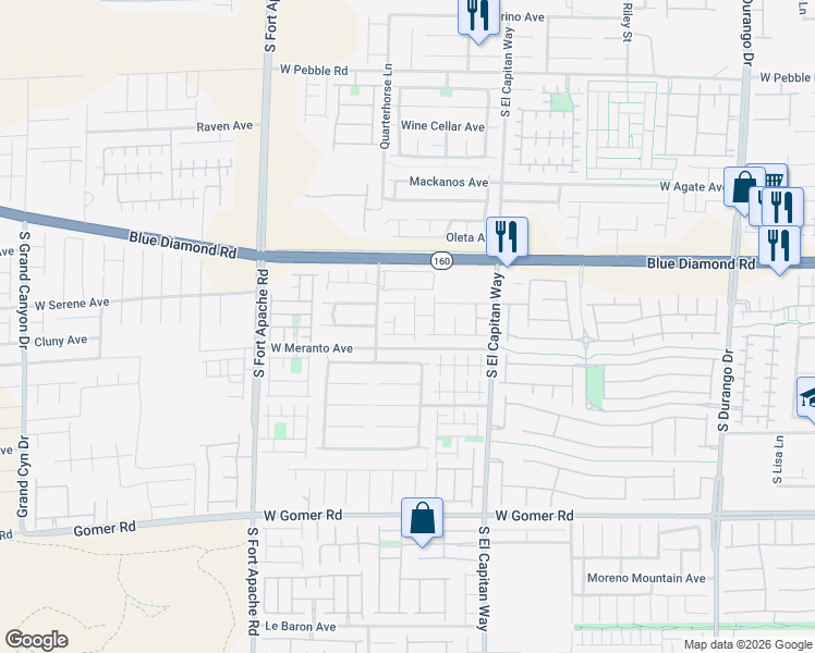 map of restaurants, bars, coffee shops, grocery stores, and more near 9384 Pinarello Street in Las Vegas
