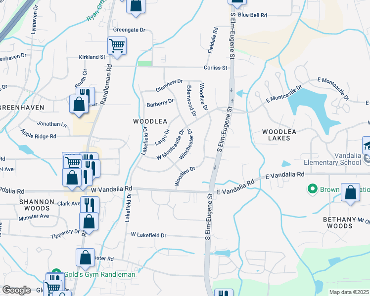 map of restaurants, bars, coffee shops, grocery stores, and more near 3310 Winchester Drive in Greensboro
