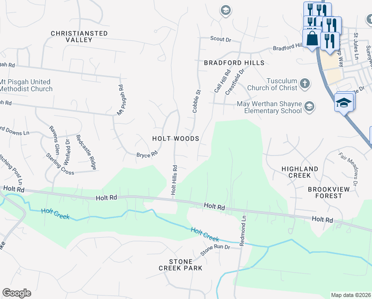 map of restaurants, bars, coffee shops, grocery stores, and more near 1012 Cobble Place in Nashville