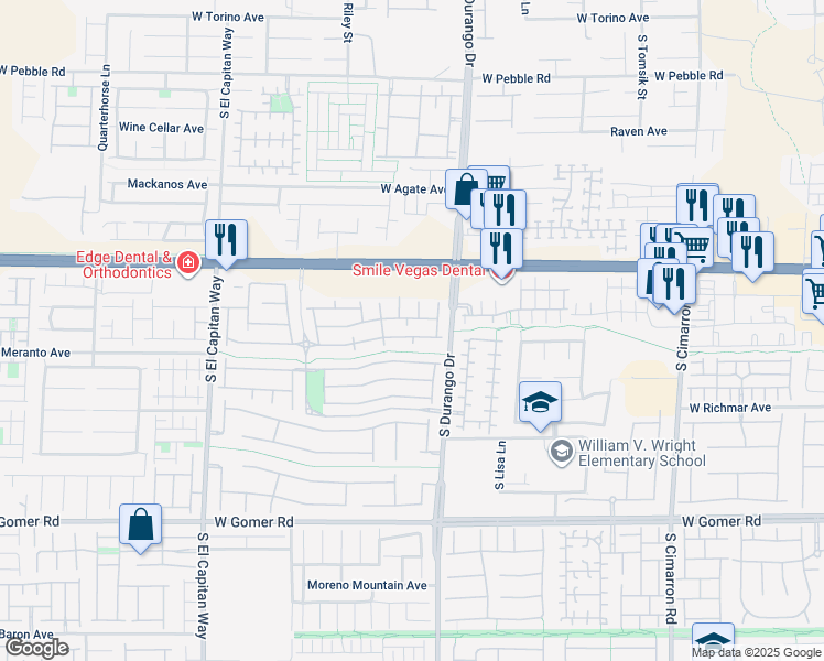 map of restaurants, bars, coffee shops, grocery stores, and more near 8668 Tomnitz Avenue in Las Vegas
