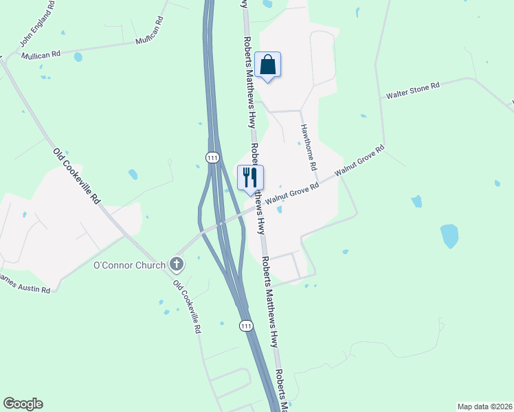 map of restaurants, bars, coffee shops, grocery stores, and more near 4191 Roberts Matthews Highway in Sparta