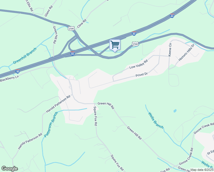map of restaurants, bars, coffee shops, grocery stores, and more near 683 Privet Drive in Dandridge