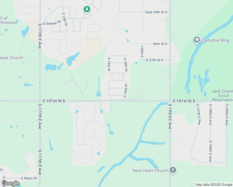 map of restaurants, bars, coffee shops, grocery stores, and more near 1806 East Montgomery Place in Broken Arrow