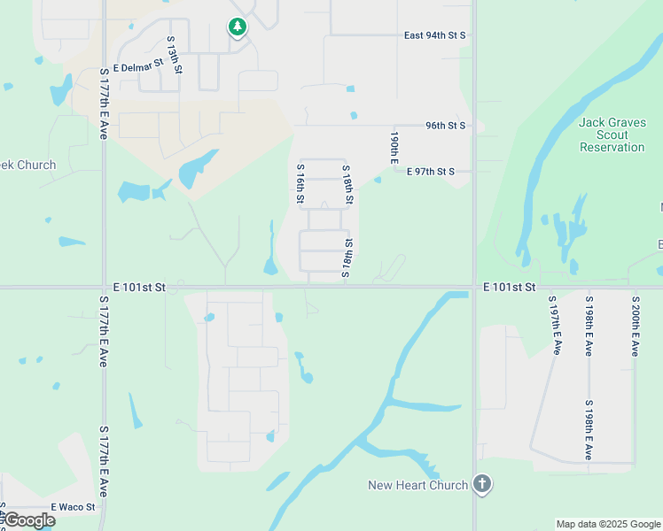 map of restaurants, bars, coffee shops, grocery stores, and more near 1814 East Montgomery Place in Broken Arrow