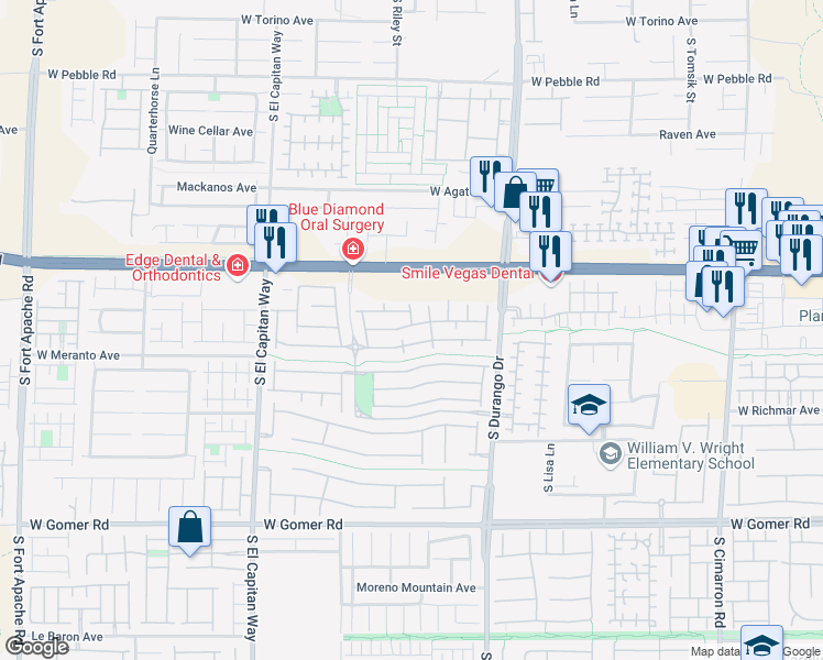 map of restaurants, bars, coffee shops, grocery stores, and more near 8748 Tomnitz Avenue in Las Vegas