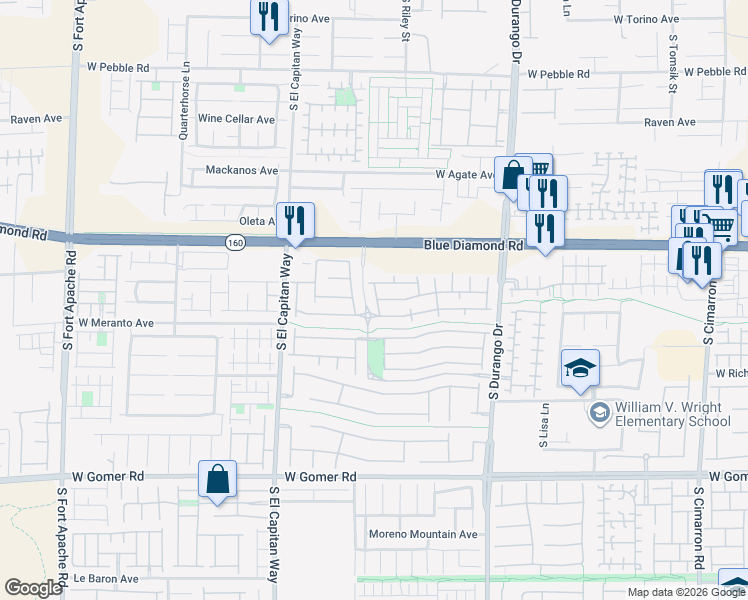 map of restaurants, bars, coffee shops, grocery stores, and more near 9353 Leaping Deer Place in Las Vegas