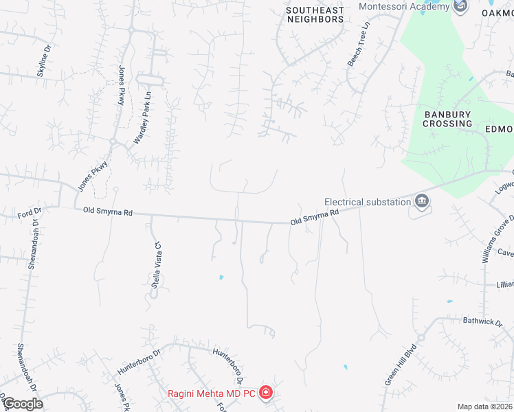 map of restaurants, bars, coffee shops, grocery stores, and more near 9230 Old Smyrna Road in Brentwood