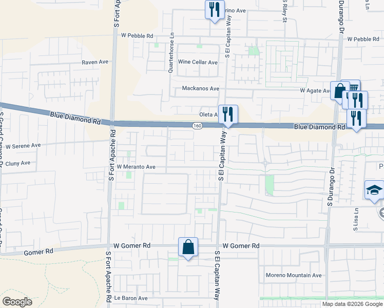 map of restaurants, bars, coffee shops, grocery stores, and more near 9384 Pinarello Street in Las Vegas