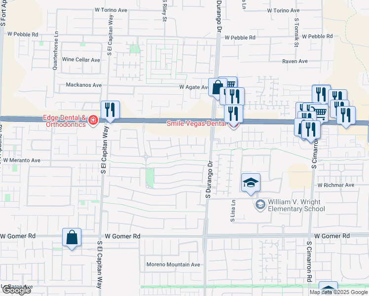 map of restaurants, bars, coffee shops, grocery stores, and more near 8675 Tomnitz Avenue in Las Vegas