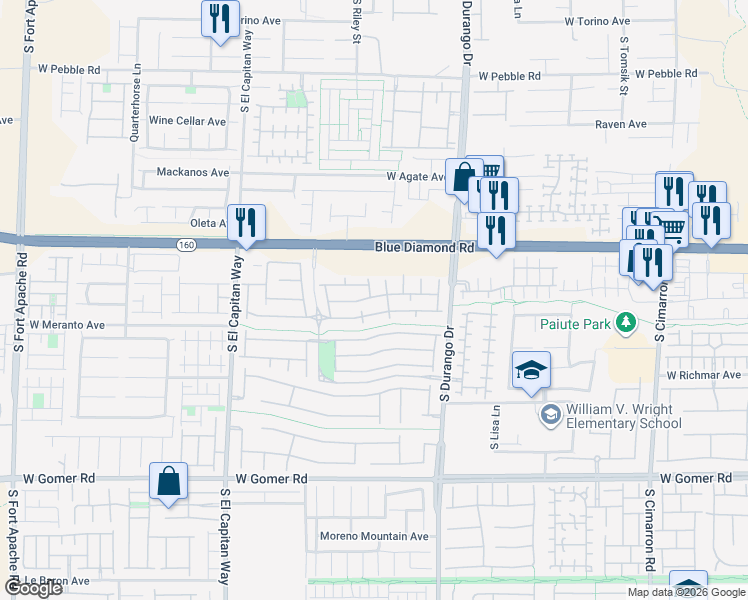 map of restaurants, bars, coffee shops, grocery stores, and more near 8748 Tomnitz Avenue in Las Vegas
