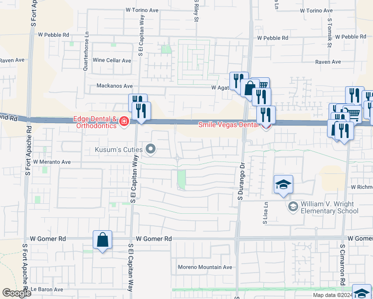 map of restaurants, bars, coffee shops, grocery stores, and more near 8822 Tomnitz Avenue in Las Vegas