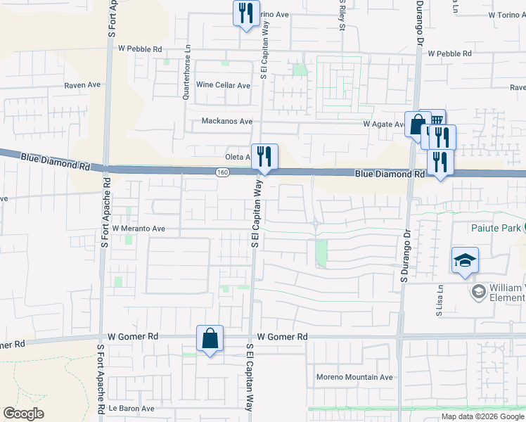 map of restaurants, bars, coffee shops, grocery stores, and more near 9383 Pinewood Ridge Street in Las Vegas