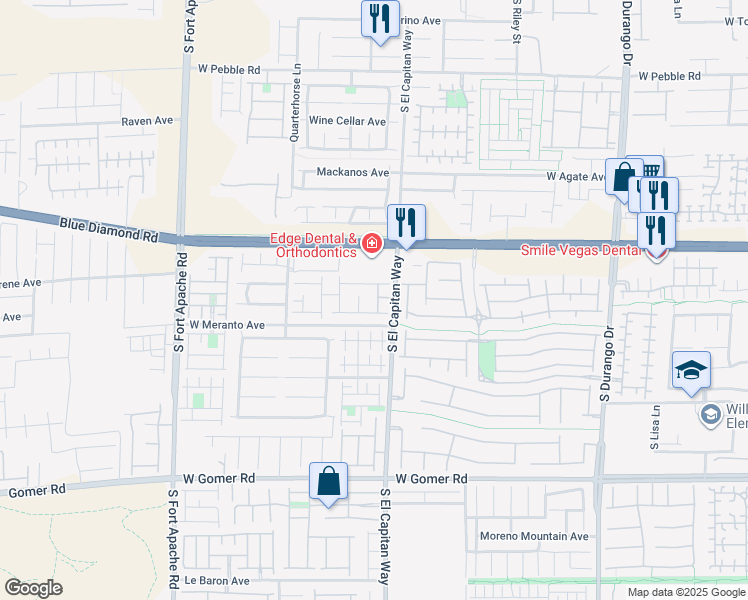 map of restaurants, bars, coffee shops, grocery stores, and more near 9382 Sconset Cove Court in Las Vegas