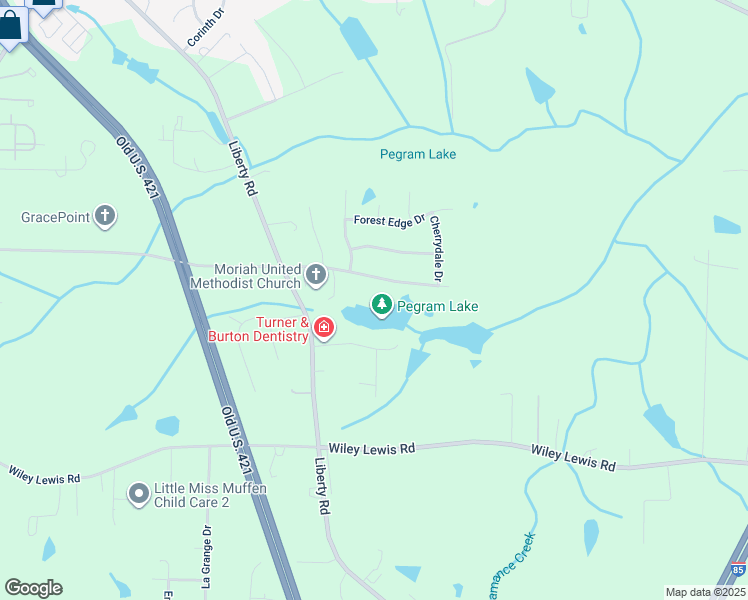 map of restaurants, bars, coffee shops, grocery stores, and more near 1132 Edgemont Road in Greensboro