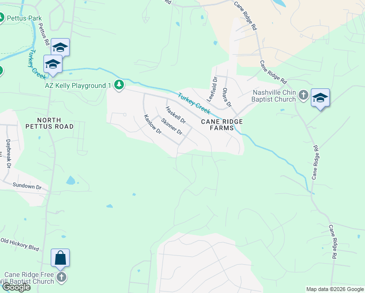 map of restaurants, bars, coffee shops, grocery stores, and more near 3217 Haskell Lane in Nashville