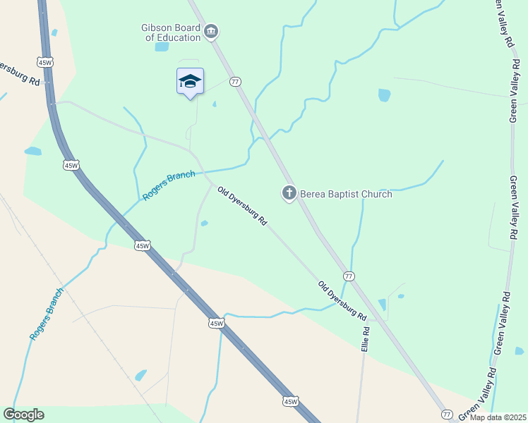 map of restaurants, bars, coffee shops, grocery stores, and more near 58 Old Dyersburg Road in Trenton