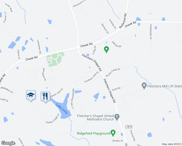 map of restaurants, bars, coffee shops, grocery stores, and more near 5 Crescent Hill Court in Durham