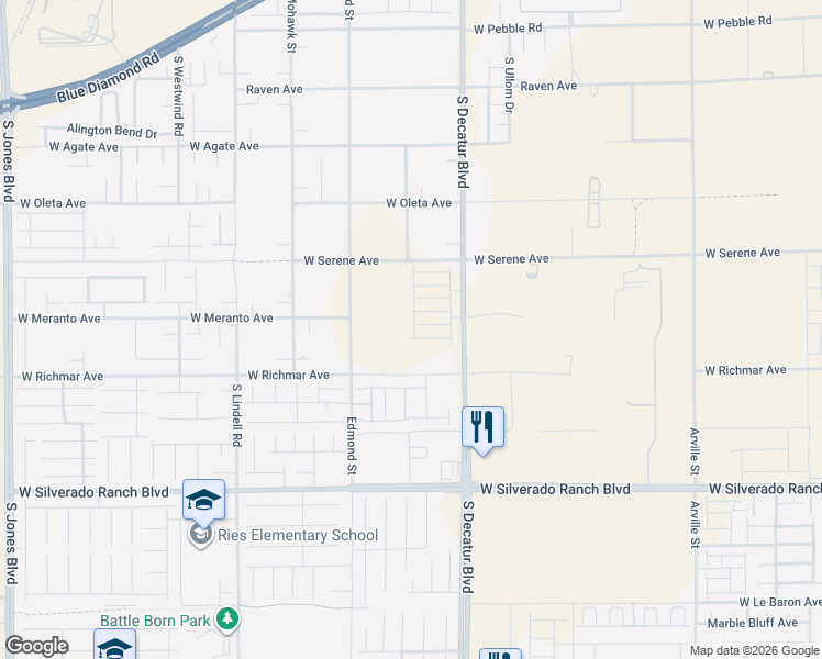 map of restaurants, bars, coffee shops, grocery stores, and more near 9419 Jade Mesa Street in Las Vegas