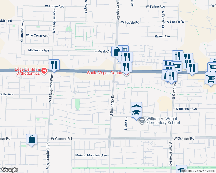 map of restaurants, bars, coffee shops, grocery stores, and more near 8627 Roping Rodeo Avenue in Las Vegas