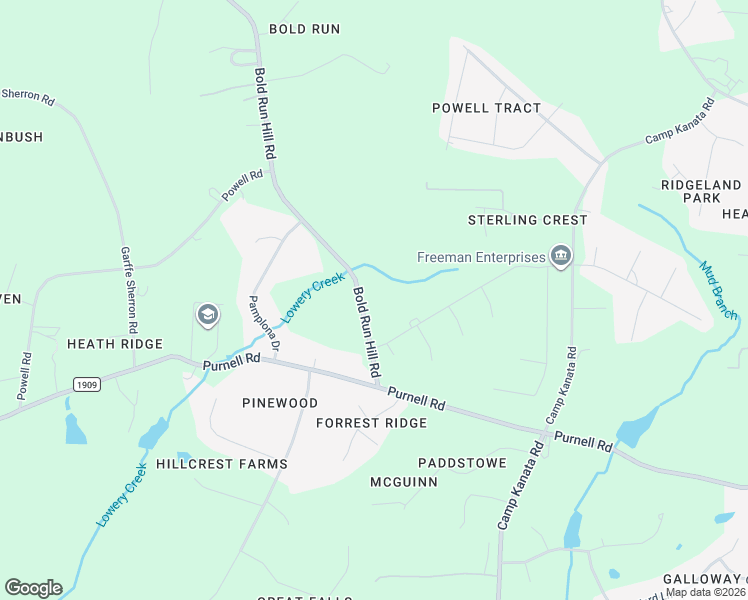 map of restaurants, bars, coffee shops, grocery stores, and more near 12901 Bold Run Hill Road in Wake Forest
