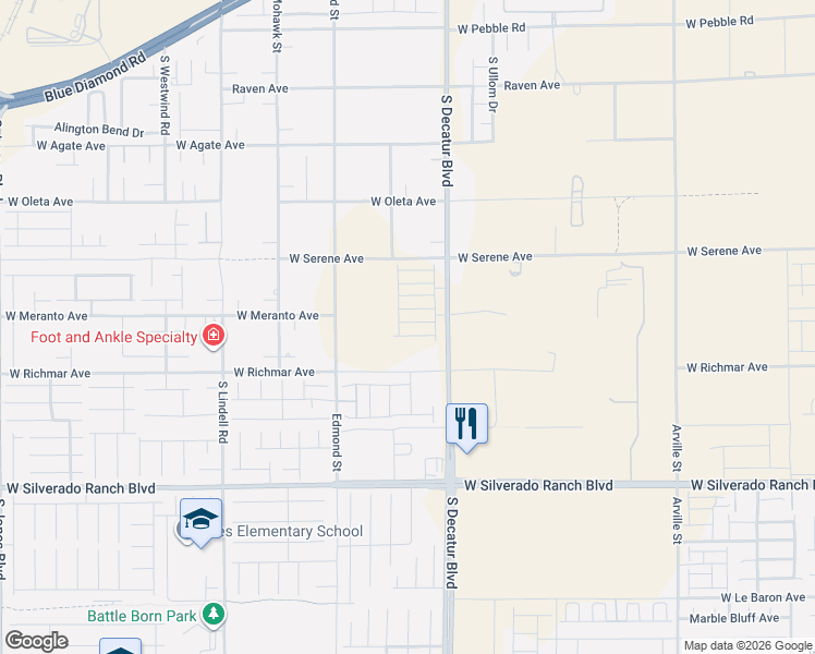 map of restaurants, bars, coffee shops, grocery stores, and more near Chapin Mesa Avenue in Enterprise