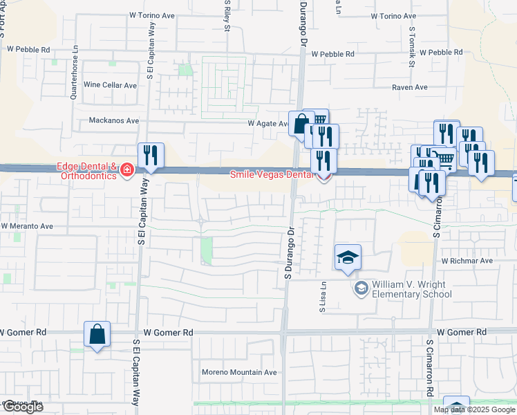 map of restaurants, bars, coffee shops, grocery stores, and more near 8675 Tomnitz Avenue in Las Vegas