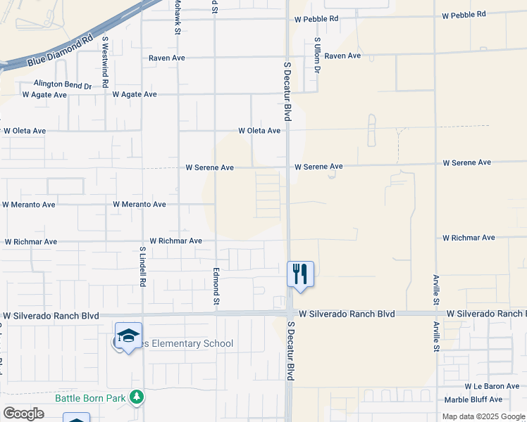 map of restaurants, bars, coffee shops, grocery stores, and more near 5005 Fern Mesa Avenue in Las Vegas