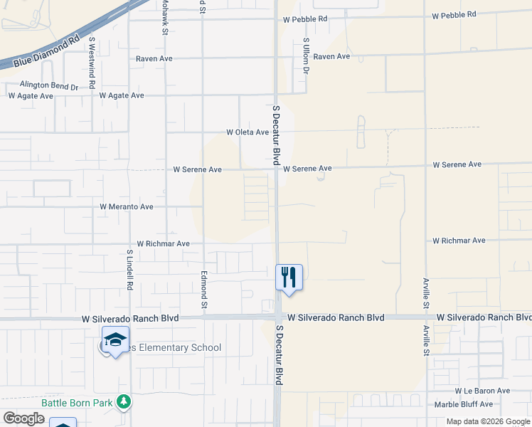 map of restaurants, bars, coffee shops, grocery stores, and more near 4925 Fern Mesa Avenue in Las Vegas