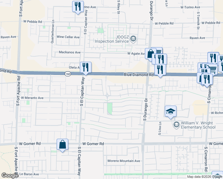 map of restaurants, bars, coffee shops, grocery stores, and more near 8840 Roping Rodeo Avenue in Las Vegas