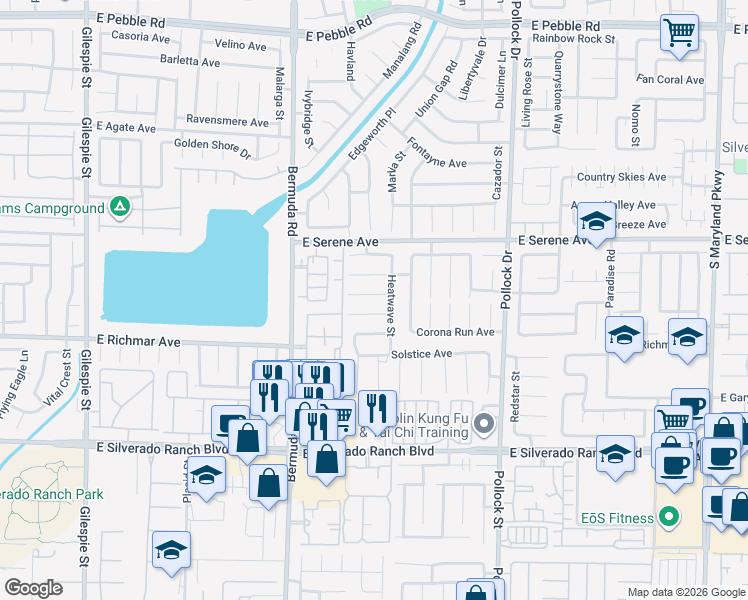 map of restaurants, bars, coffee shops, grocery stores, and more near 610 Curtin Court in Las Vegas