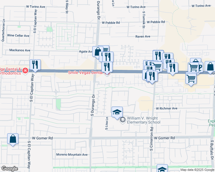 map of restaurants, bars, coffee shops, grocery stores, and more near 8538 Dyker Heights Avenue in Las Vegas