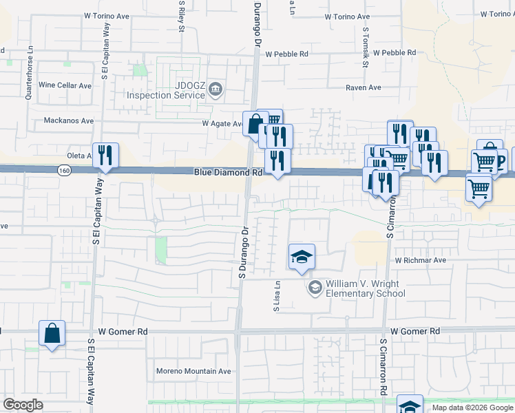 map of restaurants, bars, coffee shops, grocery stores, and more near 8538 Dyker Heights Avenue in Las Vegas