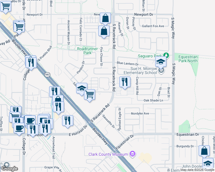 map of restaurants, bars, coffee shops, grocery stores, and more near 698 Barbary Coast Avenue in Henderson