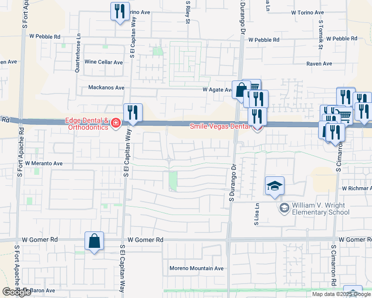 map of restaurants, bars, coffee shops, grocery stores, and more near 8800 Roping Rodeo Avenue in Las Vegas