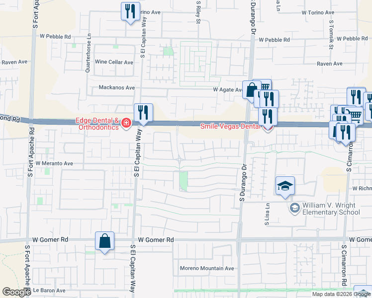 map of restaurants, bars, coffee shops, grocery stores, and more near 8822 Tomnitz Avenue in Las Vegas