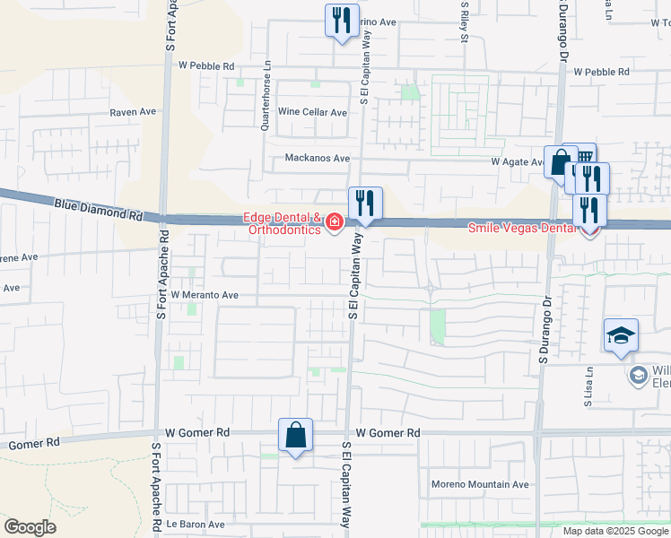 map of restaurants, bars, coffee shops, grocery stores, and more near 9341 South Sea Captain Street in Las Vegas