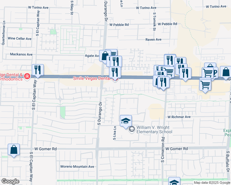 map of restaurants, bars, coffee shops, grocery stores, and more near 8538 Dyker Heights Avenue in Las Vegas