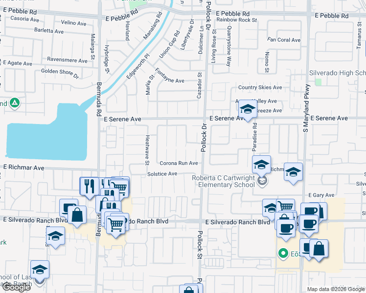 map of restaurants, bars, coffee shops, grocery stores, and more near 9451 Natoma Station Place in Las Vegas