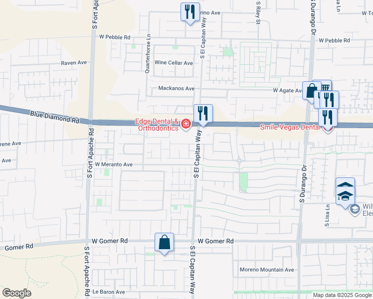 map of restaurants, bars, coffee shops, grocery stores, and more near 9341 South Sea Captain Street in Las Vegas