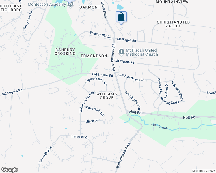 map of restaurants, bars, coffee shops, grocery stores, and more near 604 Logwood Briar Circle in Brentwood