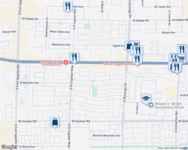 map of restaurants, bars, coffee shops, grocery stores, and more near 9333 Leaping Deer Place in Las Vegas